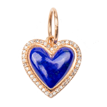 Medium Lapiz lazuli Heart with Diamond