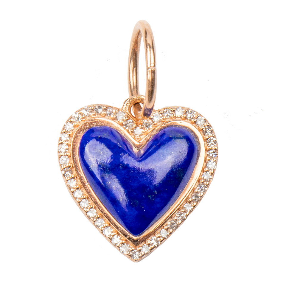 Medium Lapiz lazuli Heart with Diamond