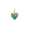 Medium Malachite Heart with Diamond