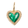 Medium Malachite Heart with Diamond