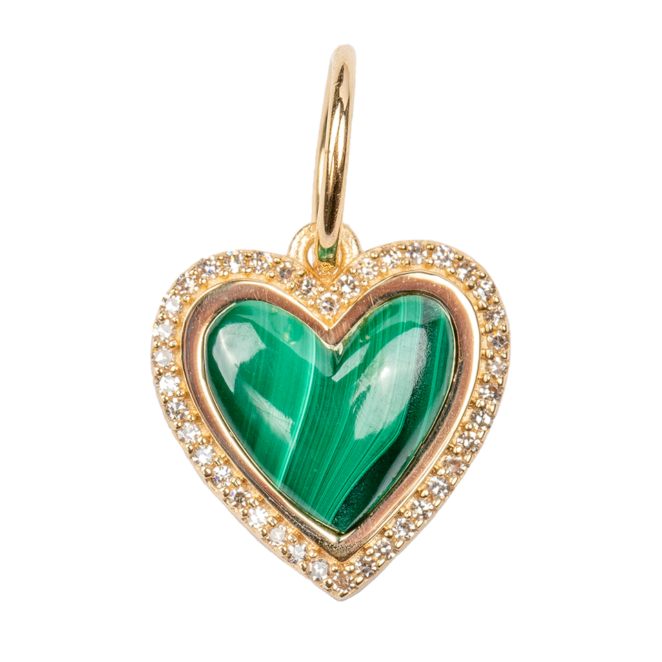 Medium Malachite Heart with Diamond