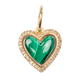 Medium Malachite Heart with Diamond