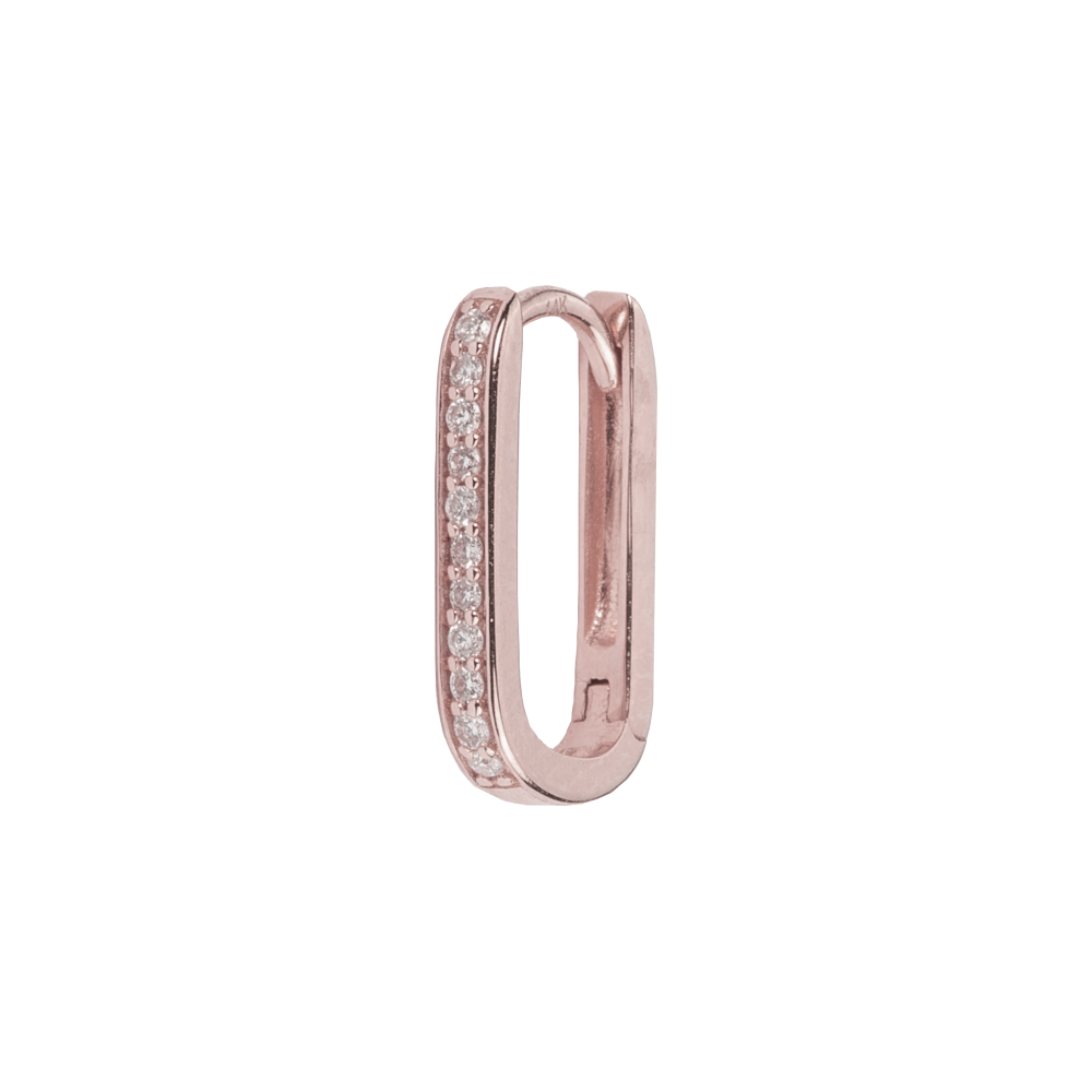 Oval Huggies with Pavé Diamonds
