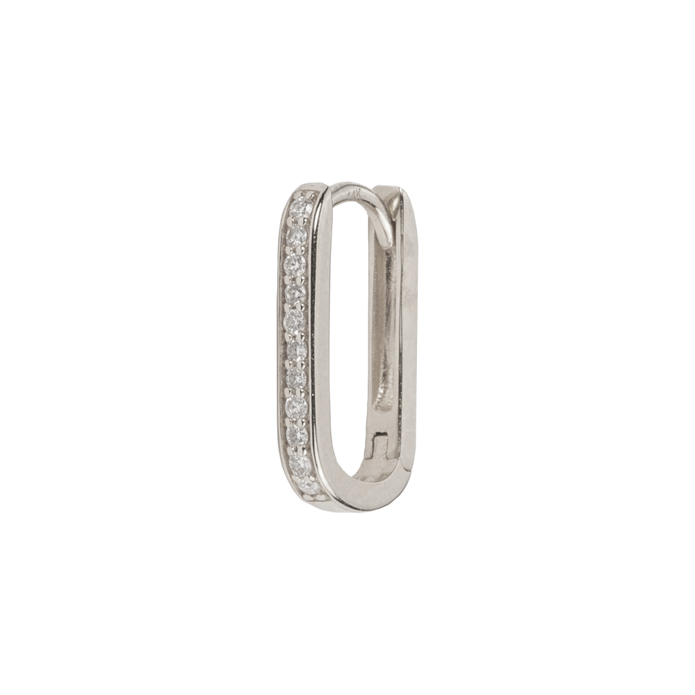 Oval Huggies with Pavé Diamonds