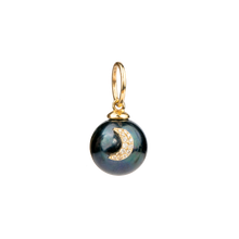 Black Pearl & Middle Moon Charm