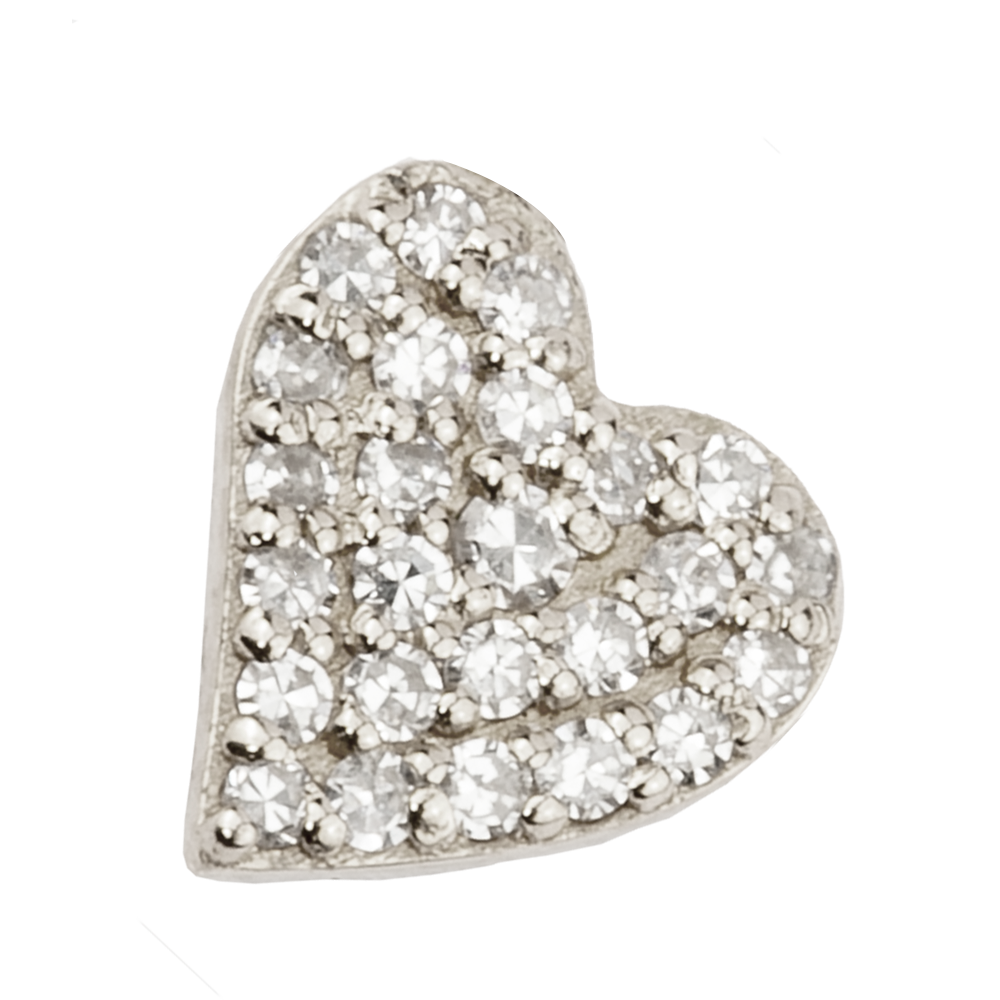 Irregular Medium Heart with Pavé  Diamonds