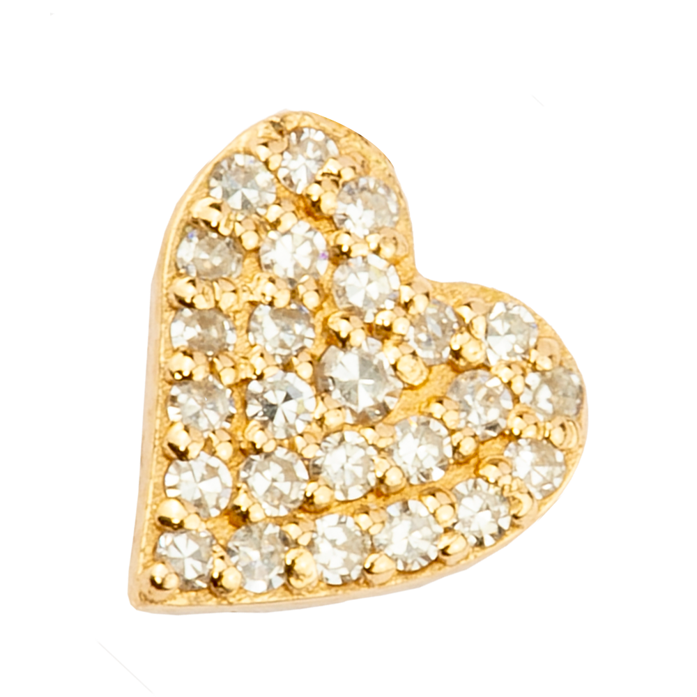 Irregular Medium Heart with Pavé  Diamonds