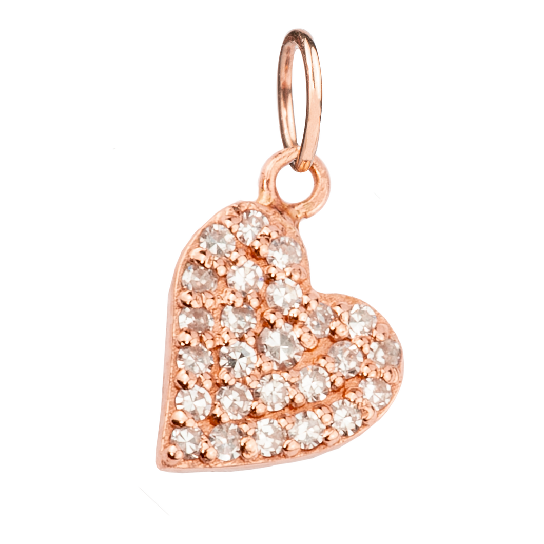Irregular Small Heart with Pavé  Diamonds