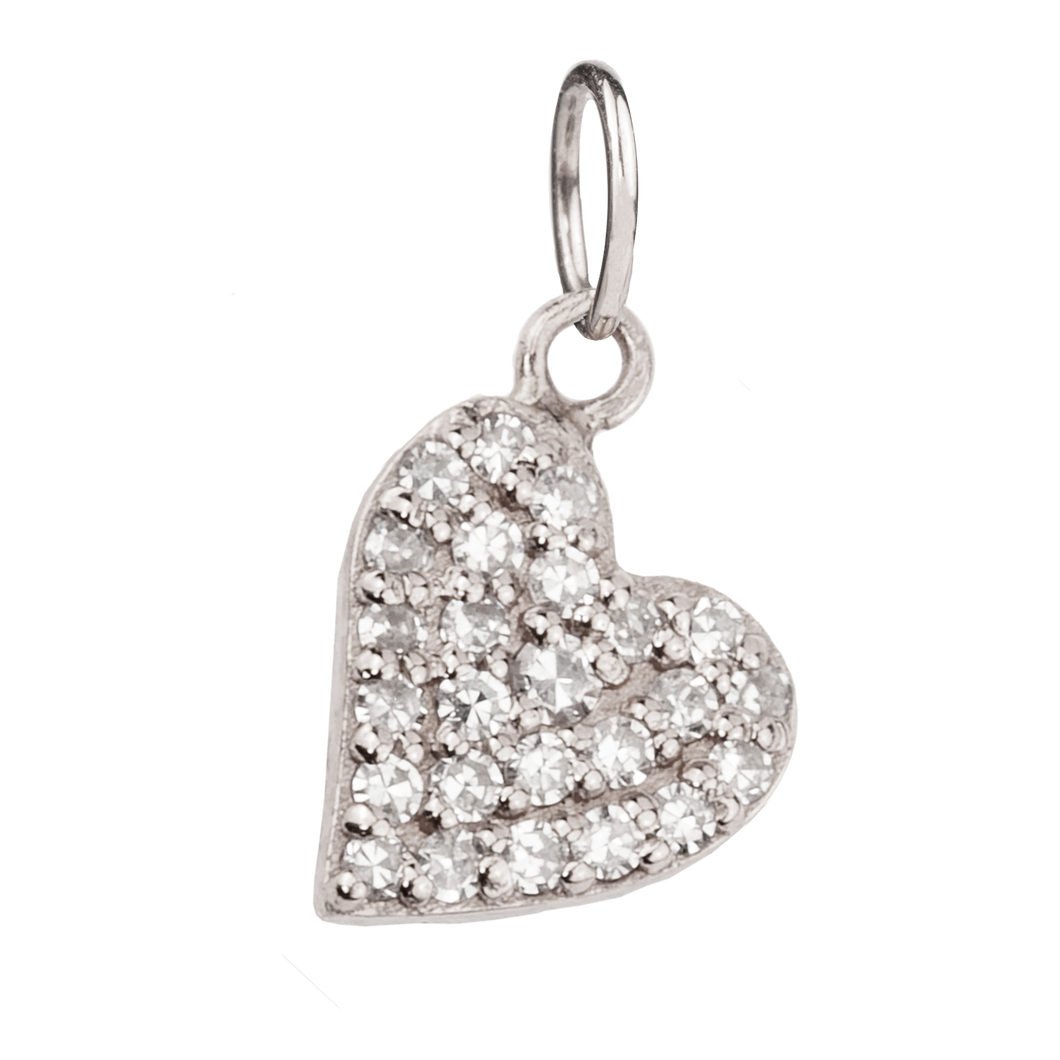 Irregular Small Heart with Pavé  Diamonds