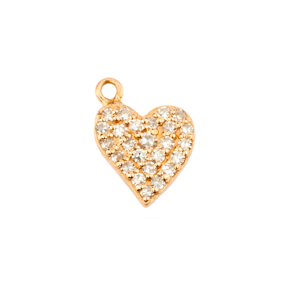 Irregular Small Heart with Pavé  Diamonds