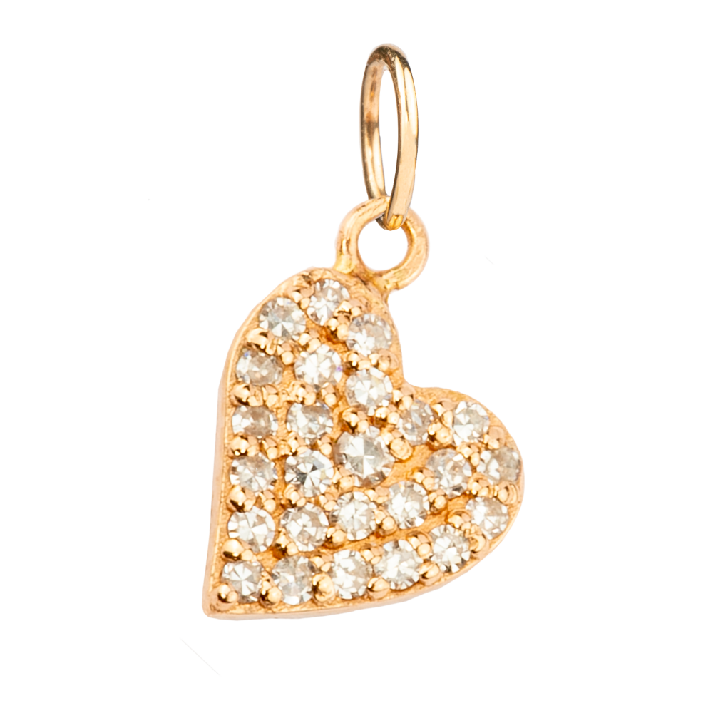 Irregular Small Heart with Pavé  Diamonds