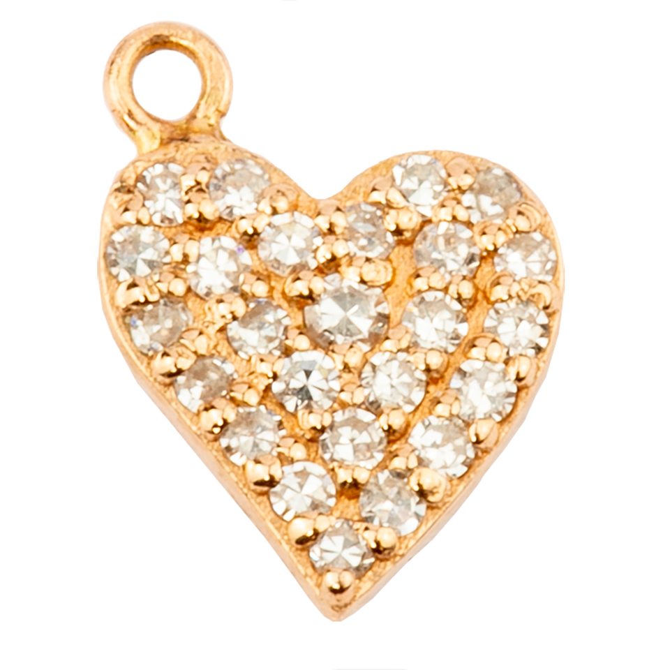 Irregular Small Heart with Pavé  Diamonds