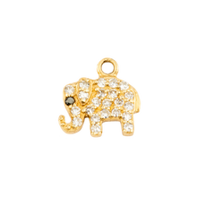 Small White Diamond Elephant with  Sapphire Eye