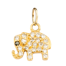 Small White Diamond Elephant with  Sapphire Eye