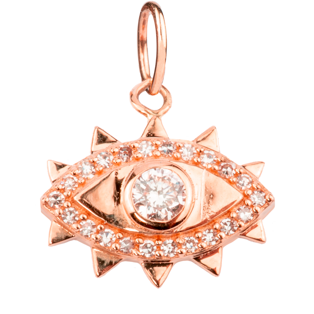 Gold Eye with Eyelashes and  Diamond Touch