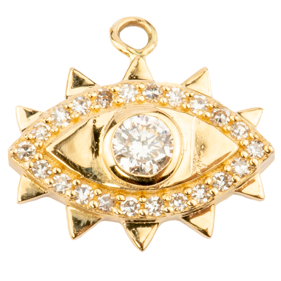 Gold Eye with Eyelashes and  Diamond Touch