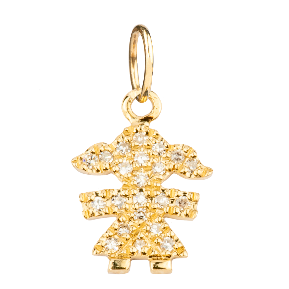 Small Diamond Girl Charm