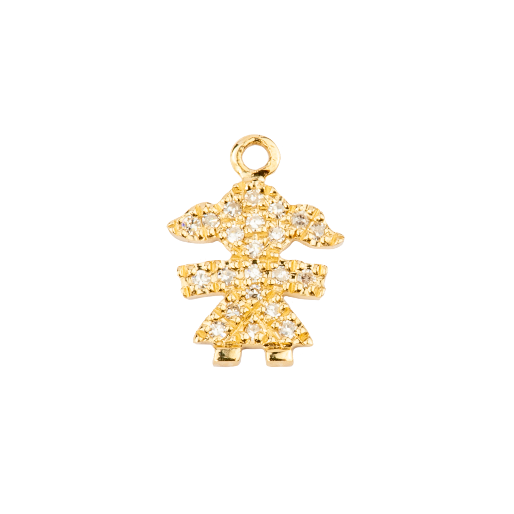 Small Diamond Girl Charm