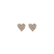 Diamond Encrusted Heart Stud Earrings