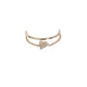 Double Band Diamond Heart Charm Ring