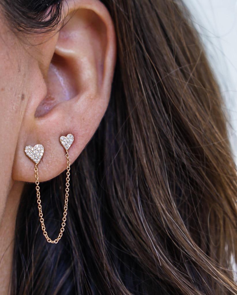 Double Heart Stud Earring