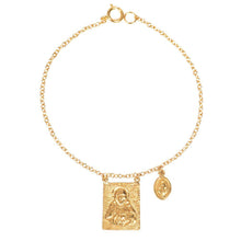 Scapular Sacred Heart and Virgin Medallion Bracelet