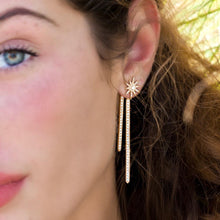 Double Star Burst Diamond Drop Earrings