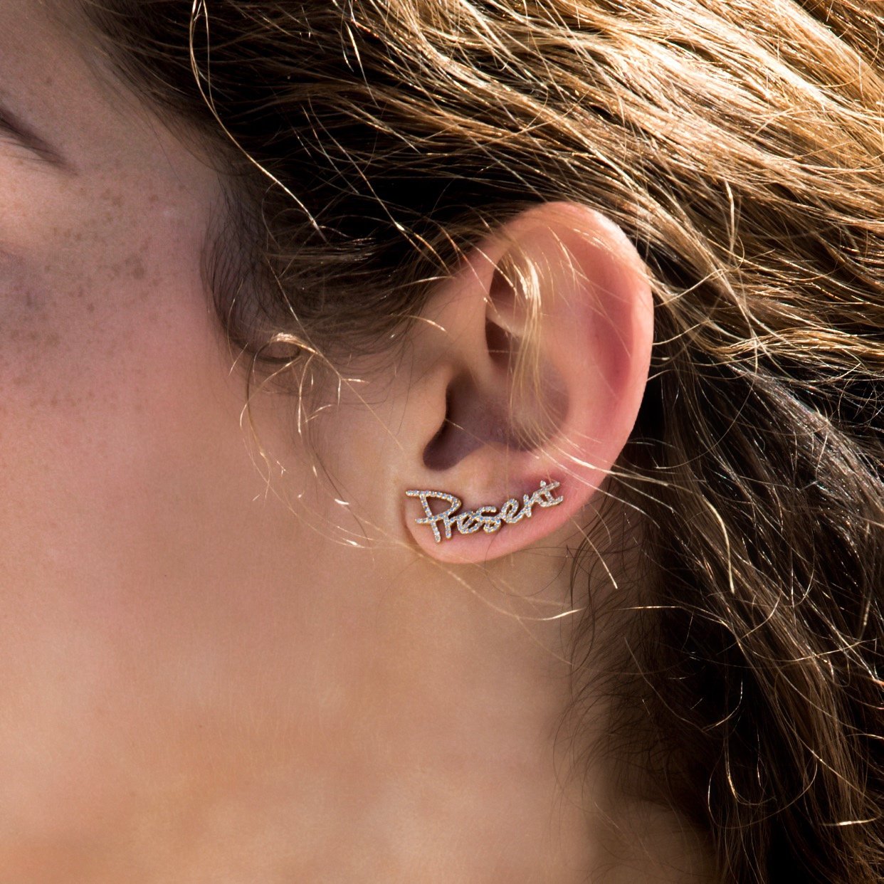 Diamond Present Earring Climber