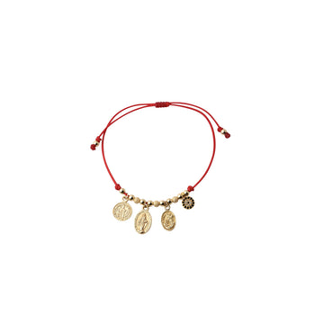 Red String Bracelet with Spiritual Charms