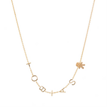 Customizable Gold Letter & Diamond Charms Necklace