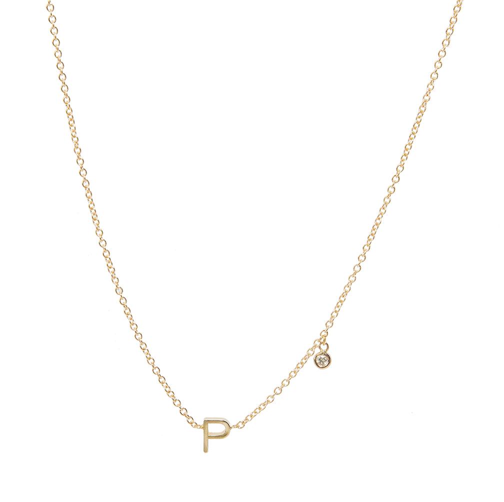 Customizable Gold Letters & Diamond Symbol Charms Necklace